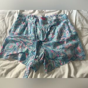 Lilly Pulitzer Kaylene Short, Size XL, 5 inch inseam, Zanzibar Blue Print